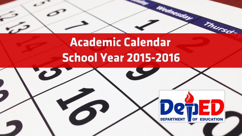 DepEd School Calendar SY 2015-2016
