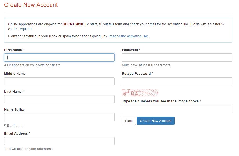 Create account